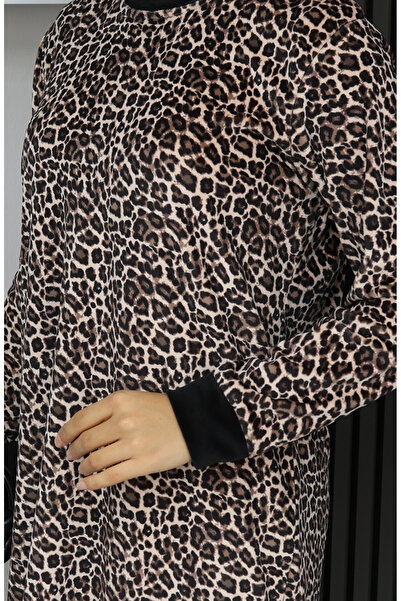 sefamerve Leopard print tracksuit set 96002-01 brown