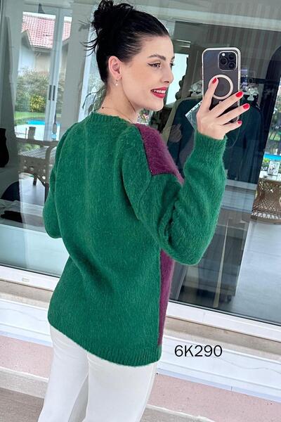 İnce Topuk Baklava Pattern Knitwear Blouse 6K290