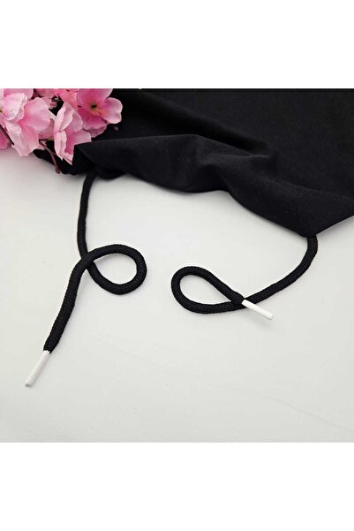 Kaf Kumaş Özel Beyaz Sakız Uçlamalı 145 cm Siyah Kordon Bağcık | Sweatshirt-E...