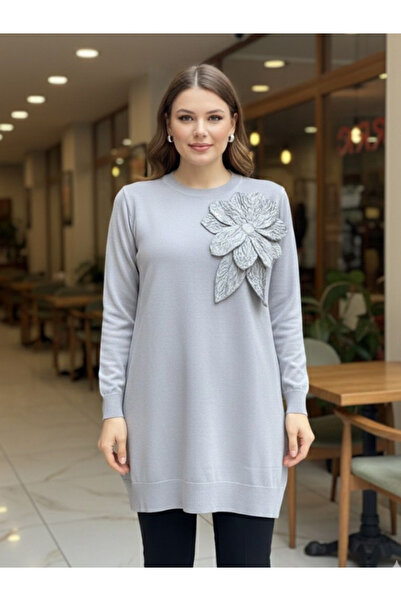 BERNEO Жіноча туніка з великим розміром з деталями у вигляді троянд
