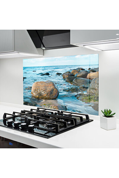 Arthub Kitchen Glass Panel, Stove Protection, Heat Resistant, Feng-shui, Beac...