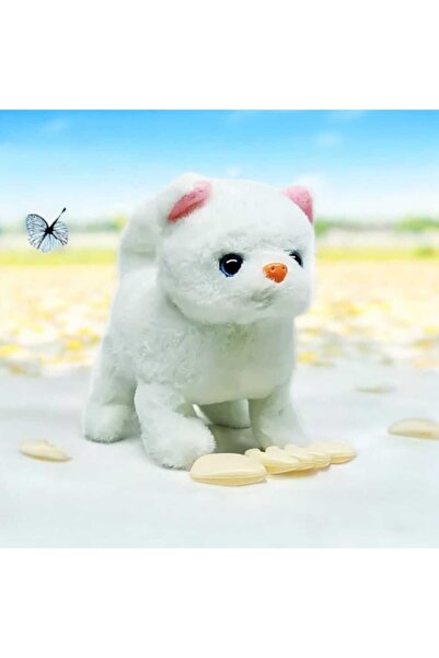 OEM Interactive cat, which moves and meows, with fish, 13 x 19 x 17 cm, White, 3 years +