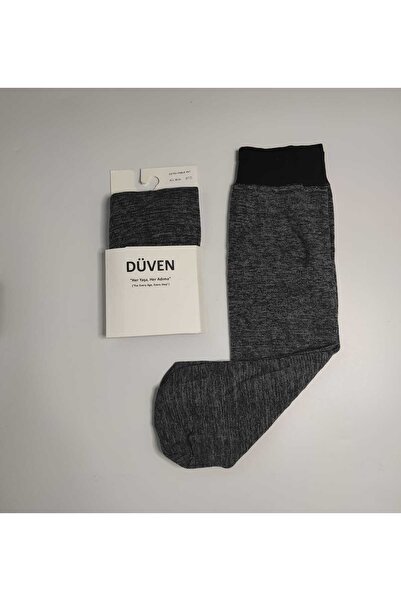 DÜVEN Cotton Knee-Length Mat Extra Soft Ash Melange Trouser Socks