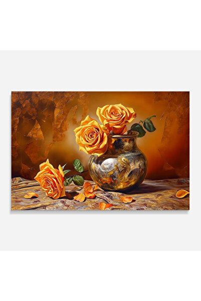Arthub Kitchen Glass Panel, Stove Protection, Heat Resistant, Flowers, Orange Roses Vases