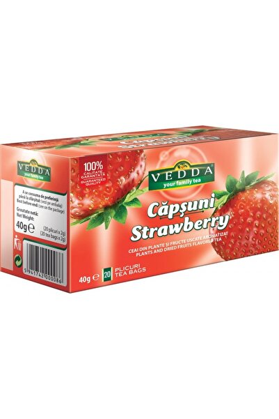 Vedda Ceai Capsuni - 20 plicuri /2 gr