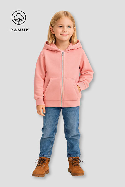HK HOPKİDS Girls Boys Children's Plain Basic Three Yarn Fleece-Lined Winter C...