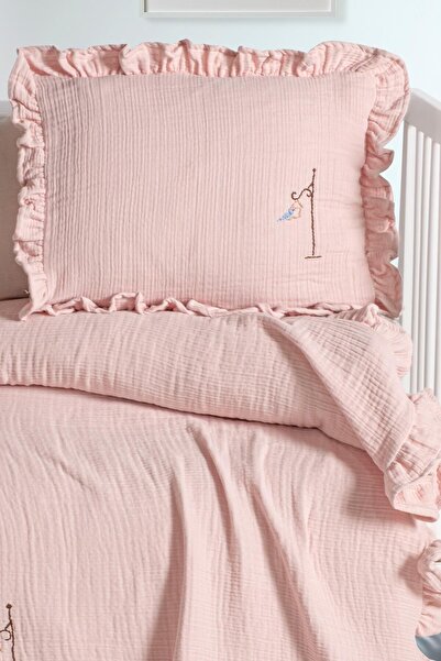 Budi Kanz 4 Layer Hand Made Ruffled Muslin Cover Set Knz-020 Powder