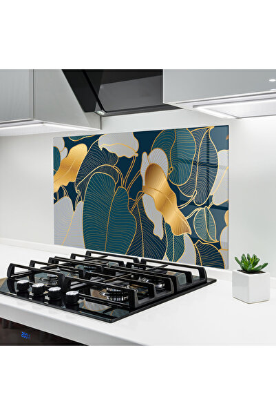 Arthub Panou Sticla Bucatarie, Protectie aragaz, Termorezistent, Flori, Golde...