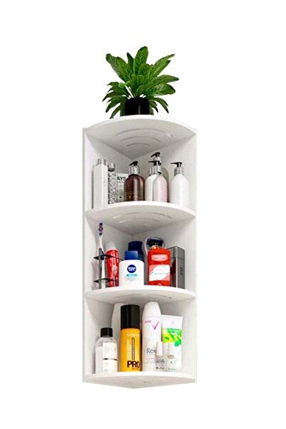 Arabest 4-Tier Bathroom Organizer Corner Rack White