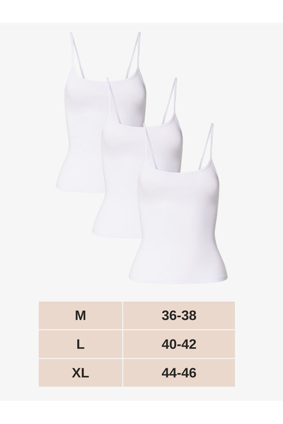IPL Women's White Cotton Soft Thin Strap Undershirt (3 Pieces)