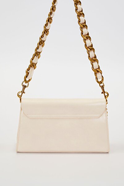 Levidor Cream Shoulder Bag with Heart Accessory Detail