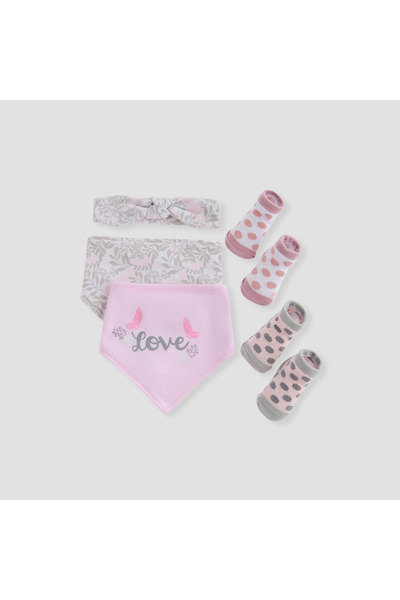 Juniors Dinosaur Print 5-Piece Bib and Booties Set