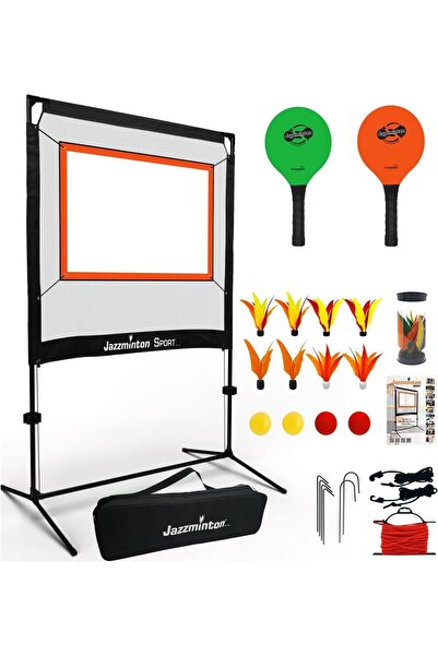 adak Portable Game Set – Net, 2 Paddles, 8 Birdies, Carry Bag (Badminton/Pickleball/Tennis)