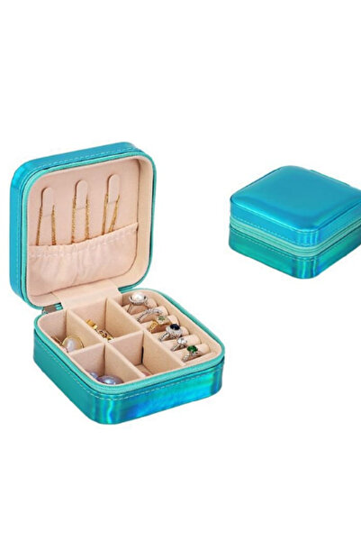 TChic Holographic Travel Ring Earring Necklace Jewelry Box