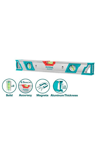 TOTAL Industrial spirit level - 60cm - accuracy 0.5mm