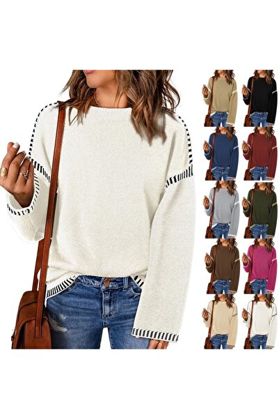 OEM Women's sweater, loose-fitting sweater, winter fashion, military green, size S