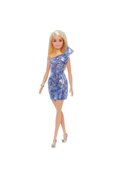 mattel Papusa Barbie Λαμπερά Σετ Ρούχων Ξανθό & Μπλε Φόρεμα (GRB32)