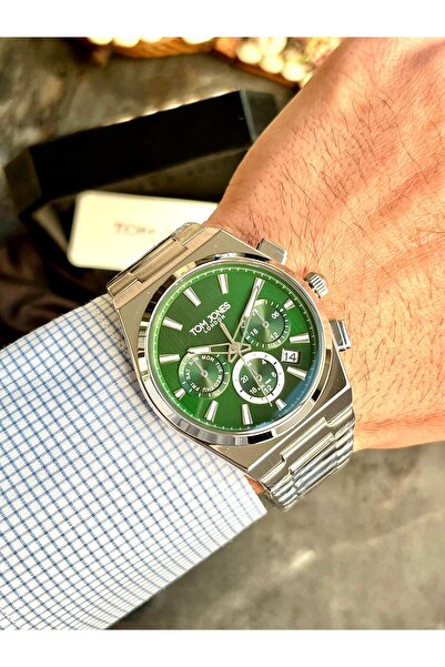Tom Jones Erkek Kol Saati Gümüş Renk Çelik Kordon 5 Atm Su Geçirmez 2 Yıl Dis...