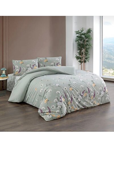 Taç Crystal Spring Sage Green Double Duvet Cover Set
