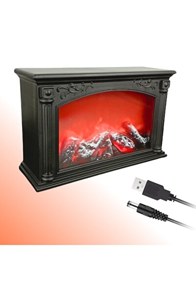 Sanlux Decorative Fireplace, LED Light with Flame Simulation, Vintage Model, With Warm Lighting, Mains Powered