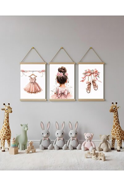 idealizbiz Αφίσα από καμβά με συνδυασμό ρούχων και παπουτσιών για κορίτσια