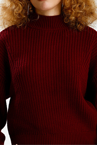 Figo Thessaloniki Knitting Mock Neck Oversized Women's Sweater