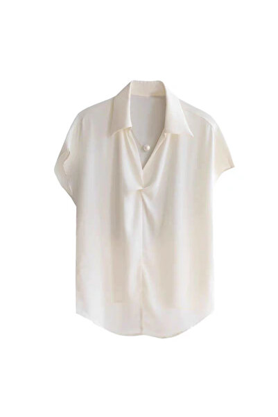 1way Elegant women's blouse, beige color
