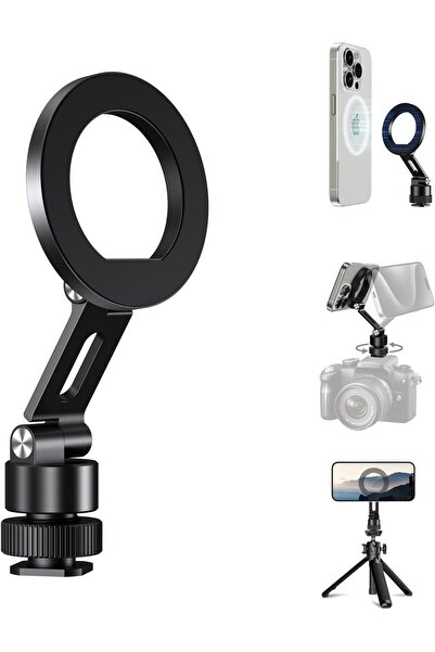Elitehood Aluminum Magnetic MagSafe Tripod Phone Mount with 360° Rotatable Cold Shoe Base
