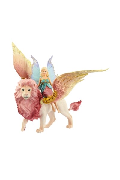 SCHLEICH Figurină Zână Bayala în zbor pe leu înaripat (70714)