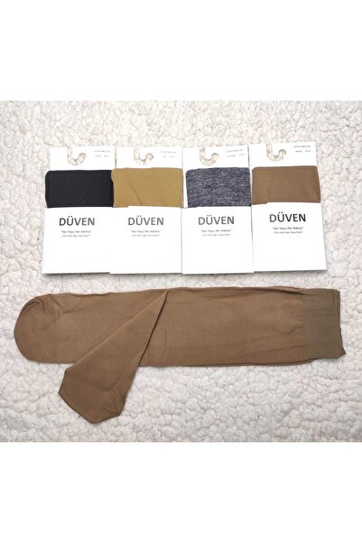 DÜVEN 4-Pack Cotton Knee-High Mat Extra Soft Colored Trouser Socks