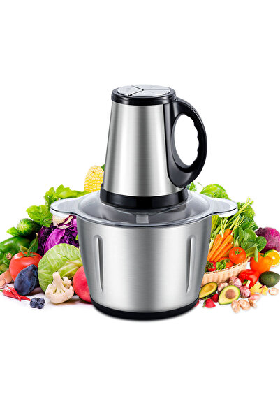Silver Love Electric Chopper, Stainless Steel Bowl, 4 Blades, 3L Capacity, 1000W