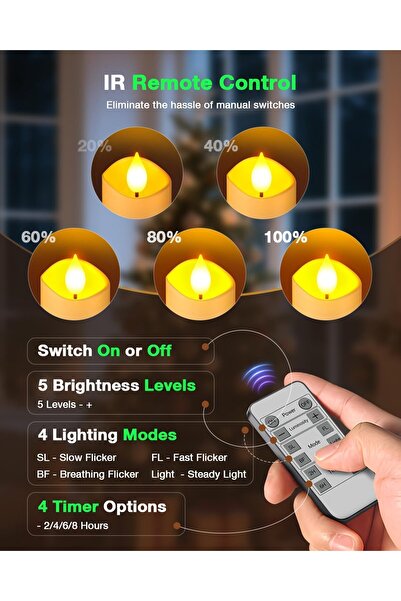 SoulBay Flameless Candles with Remote & Charging Base, 12pcs USB Rechargeable LED Votives