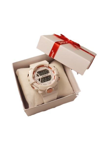 OEM Kids' watch,teenage couple's fashionable sports multi-functional watch-white