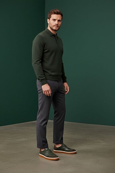 WEMSEY 100% Genuine Leather Sneaker Khaki Shoes