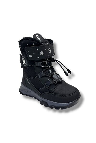 N'drops Ndrops 014-26 Cizme pentru fete din piele și blană din țesătură paraș...