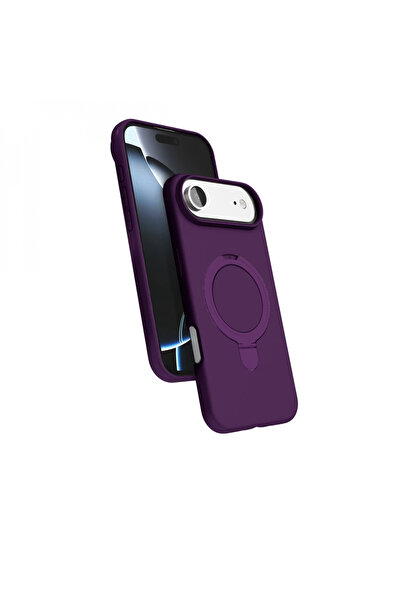 Hsc bilişim غطاء حماية آيفون 17 إير ريجال من آرت مع حامل ماج سيف - ديب بيربل لاب