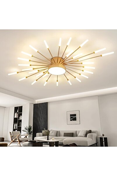trandafi led LED Chandelier Nordic - 29 light sources (1x12W LED + 28x G4), Acrylic, Gold (Stea Design 8922/28FGD