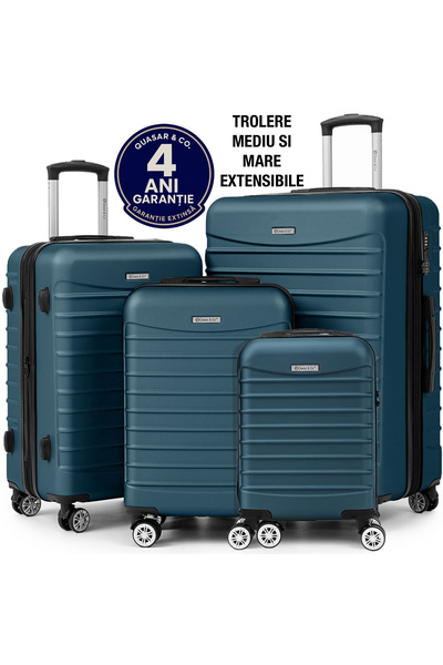 Quasar & Co. Set of 4 trolleys XS/S/M/L, hand/check luggage, 4-wheel suitcase...