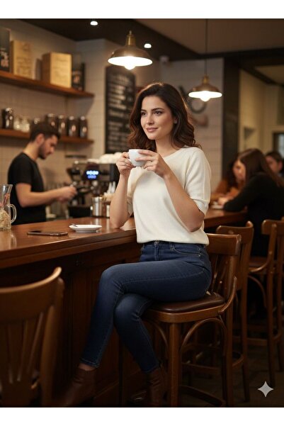 AGORATEKSTİL Women's New Season Short Angora Wool Sweater