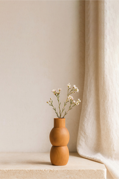 HOMİNG Original Wooden Vase Flower Holder 15 cm 242376