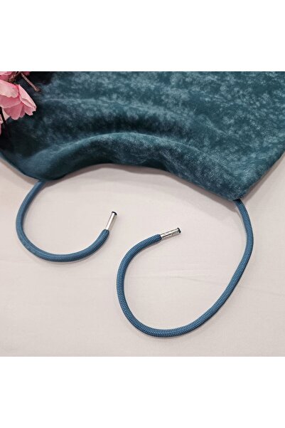 Kaf Kumaş Özel Gümüş Renk Uçlamalı 125 cm İndigo Kordon Bağcık | Sweatshirt-E...
