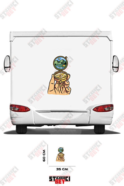 STİCKERCI BEY ملصق تزيين للعربات المتنقلة بتصميم طبيعي مع بوصلة