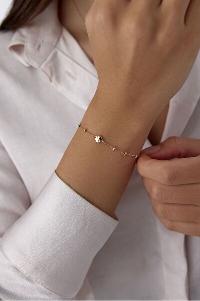 ADOR ALTIN MİNİMAL YONCA BİLEKLİK