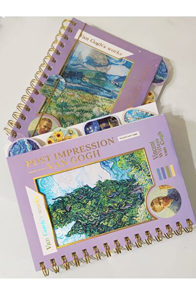 Poli Art Design Holographic Cover Spiral Notebook “Van Gogh’S Art Works” Purple