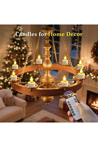 SoulBay Rechargeable Tea Lights Candles, 6 pcs Flameless with Remote, Timer & Charging Base
