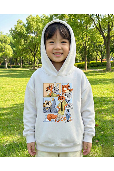 Touz Moda Young Zoo 3 νήματα Χοντρό και γλυκό φούτερ με κουκούλα