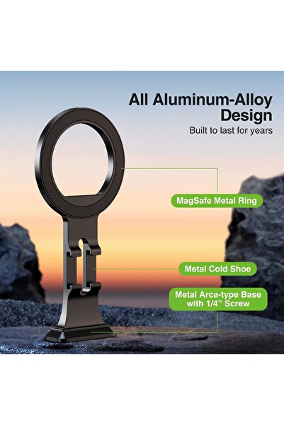 Elitehood Aluminum MagSafe Tripod Phone Mount with Arca-Swiss Quick Release & 1/4" Screw Adapter