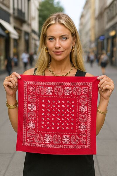 Axesoire 13999 Pamuk Paket šala Sa deznom Crveni bandana šal