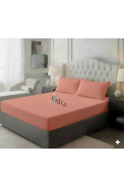 She&Co Double Fitted Sheet Set - 3 Pieces |   Salmon