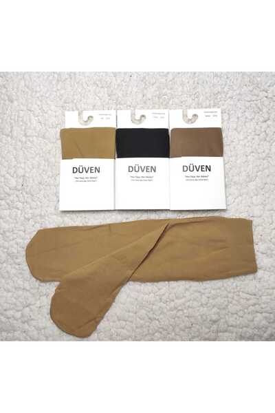 DÜVEN 3-Pack Cotton Knee-High Mat Extra Soft Colored Trouser Socks